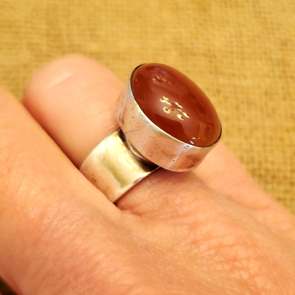 Carnelian Sterling Silver Ring size 7